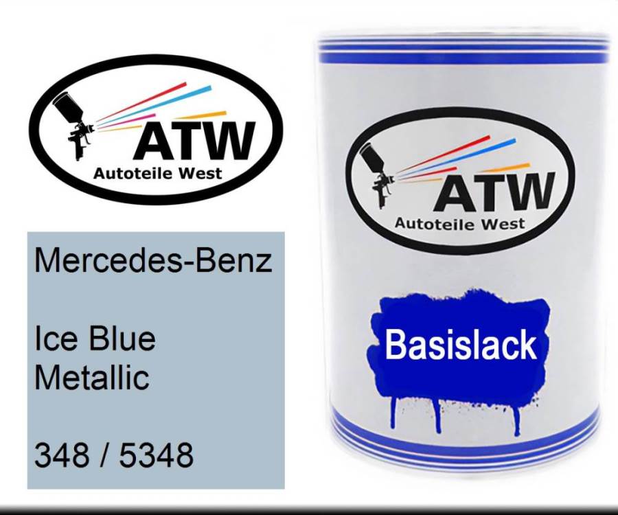 Mercedes-Benz, Ice Blue Metallic, 348 / 5348: 500ml Lackdose, von ATW Autoteile West.